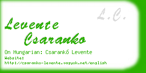 levente csaranko business card
