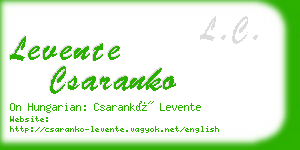 levente csaranko business card